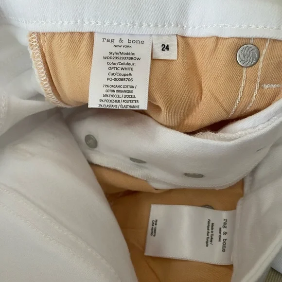 rag & bone Casey Exposed Button High Waist Ankle Flare Jeans (Optic White) - Picture 11 of 13